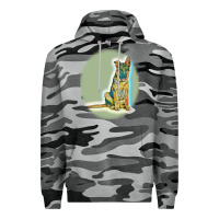 Slate Camo German Shepherd isolated on whot. Premium Hoodie - SnappyArt