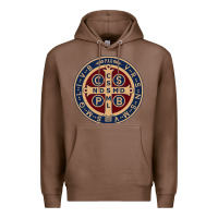 Chestnut Saint Benedict Medal 1 Premium Hoodie - SnappyArt