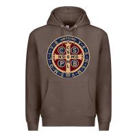 Coffee Saint Benedict Medal 1 Premium Hoodie - SnappyArt