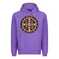Purple Saint Benedict Medal 1 Premium Hoodie - SnappyArt