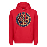 Red Saint Benedict Medal 1 Premium Hoodie - SnappyArt
