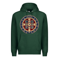 Sports Green Saint Benedict Medal 1 Premium Hoodie - SnappyArt