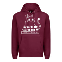 Burgundy The KIFFNESS X ALUGALUG white cat Classic Premium Hoodie - SnappyArt
