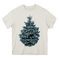 Cream Colorado Blue Spruce Heavy Core Tee - RanaPortraitStore