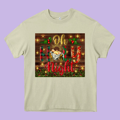 Oh Holy Night Heavy Core Tee Designed By Bundleandbundleshop