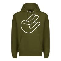 Army Green shocker hand Premium Hoodie - SnappyArt