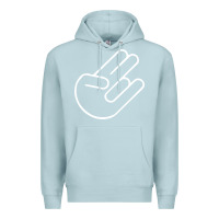Blue Mist shocker hand Premium Hoodie - SnappyArt