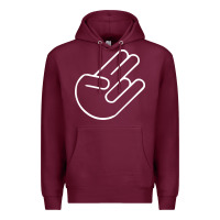 Burgundy shocker hand Premium Hoodie - SnappyArt