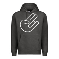 Charcoal Heather shocker hand Premium Hoodie - SnappyArt
