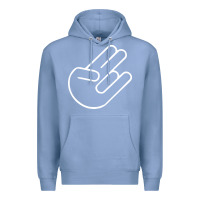 Colony Blue shocker hand Premium Hoodie - SnappyArt