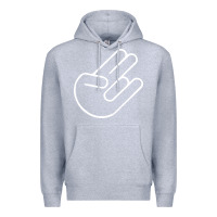 Heather Grey shocker hand Premium Hoodie - SnappyArt
