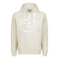 Oatmeal Heather shocker hand Premium Hoodie - SnappyArt