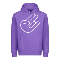 Purple shocker hand Premium Hoodie - SnappyArt