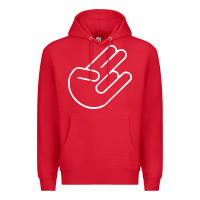 Red shocker hand Premium Hoodie - SnappyArt