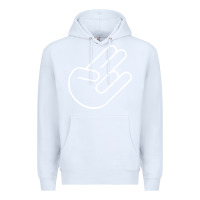 White shocker hand Premium Hoodie - SnappyArt