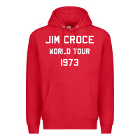 Red Jim Croce World Tour 1973 Premium Hoodie - SnappyArt
