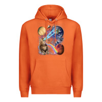 Carrot Fluffy Kitten Shoot Laser Rainbow Space Galaxy, Cat Gifts Premium Hoodie - SnappyArt