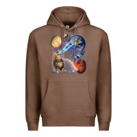 Chestnut Fluffy Kitten Shoot Laser Rainbow Space Galaxy, Cat Gifts Premium Hoodie - SnappyArt