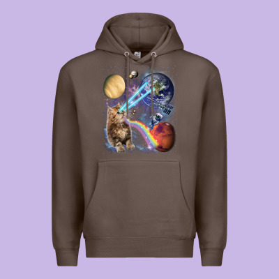 Fluffy Kitten Shoot Laser Rainbow Space Galaxy, Cat Gifts Premium Hoodie Designed By Snappyart
