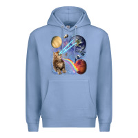 Colony Blue Fluffy Kitten Shoot Laser Rainbow Space Galaxy, Cat Gifts Premium Hoodie - SnappyArt
