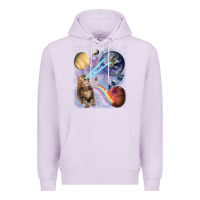 Lilac Fluffy Kitten Shoot Laser Rainbow Space Galaxy, Cat Gifts Premium Hoodie - SnappyArt