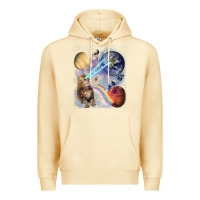 Pina Colada Fluffy Kitten Shoot Laser Rainbow Space Galaxy, Cat Gifts Premium Hoodie - SnappyArt
