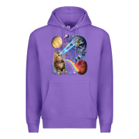 Purple Fluffy Kitten Shoot Laser Rainbow Space Galaxy, Cat Gifts Premium Hoodie - SnappyArt