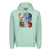 Seafoam Fluffy Kitten Shoot Laser Rainbow Space Galaxy, Cat Gifts Premium Hoodie - SnappyArt