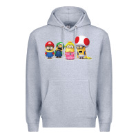 Heather Grey Super Minion Bros Premium Hoodie - FloraArt