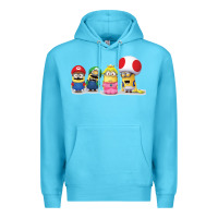 Ocean Blue Super Minion Bros Premium Hoodie - FloraArt