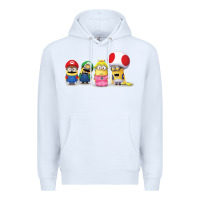 White Super Minion Bros Premium Hoodie - FloraArt