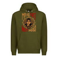 Army Green make art not war symbol Premium Hoodie - FloraArt