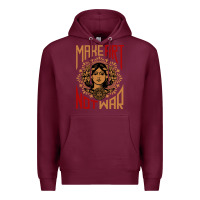 Burgundy make art not war symbol Premium Hoodie - FloraArt