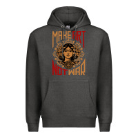 Charcoal Heather make art not war symbol Premium Hoodie - FloraArt