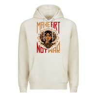 Oatmeal Heather make art not war symbol Premium Hoodie - FloraArt