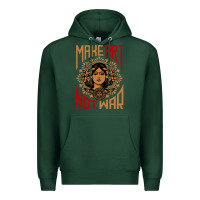 Sports Green make art not war symbol Premium Hoodie - FloraArt