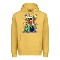 Antique Gold ANIMAL DRUMMER PEARL DRUMS Premium Hoodie - FloraArt