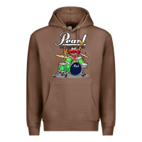 Chestnut ANIMAL DRUMMER PEARL DRUMS Premium Hoodie - FloraArt