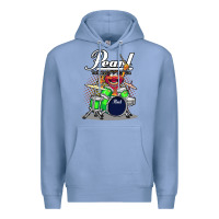 Colony Blue ANIMAL DRUMMER PEARL DRUMS Premium Hoodie - FloraArt