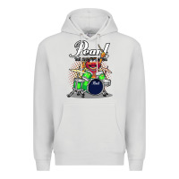 Dove Grey ANIMAL DRUMMER PEARL DRUMS Premium Hoodie - FloraArt
