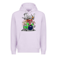 Lilac ANIMAL DRUMMER PEARL DRUMS Premium Hoodie - FloraArt