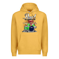 Mustard ANIMAL DRUMMER PEARL DRUMS Premium Hoodie - FloraArt