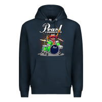 Navy ANIMAL DRUMMER PEARL DRUMS Premium Hoodie - FloraArt