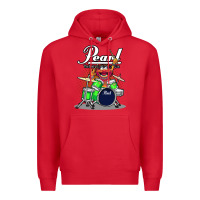 Red ANIMAL DRUMMER PEARL DRUMS Premium Hoodie - FloraArt