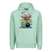 Seafoam ANIMAL DRUMMER PEARL DRUMS Premium Hoodie - FloraArt