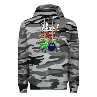 Slate Camo ANIMAL DRUMMER PEARL DRUMS Premium Hoodie - FloraArt