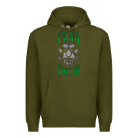 Army Green Fear Doom Premium Hoodie - FloraArt
