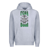 Heather Grey Fear Doom Premium Hoodie - FloraArt