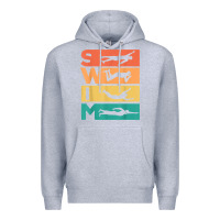 Heather Grey retro vintage swimming gift for swimmers t shirt Premium Hoodie - FloraArt