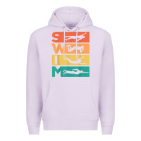Lilac retro vintage swimming gift for swimmers t shirt Premium Hoodie - FloraArt